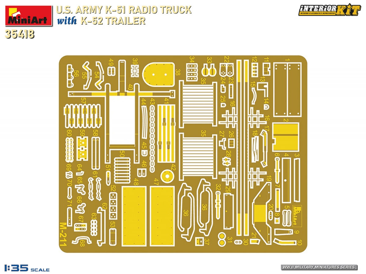 MiniArt 35418 US ARMY K-51 RADIO TRUCK WITH K-52 TRAILER. INTERIOR KIT 1/35 – Bild 3