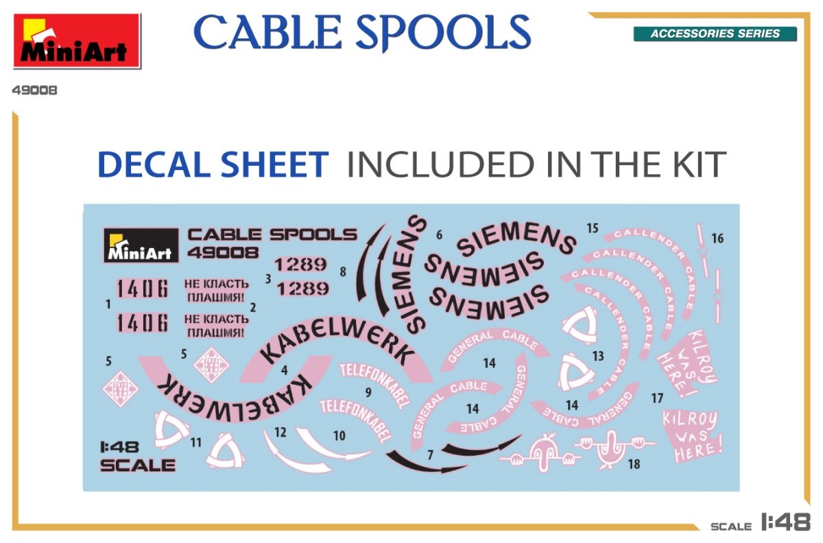 MiniArt 49008 CABLE SPOOLS 1/48 – zdjęcie 2