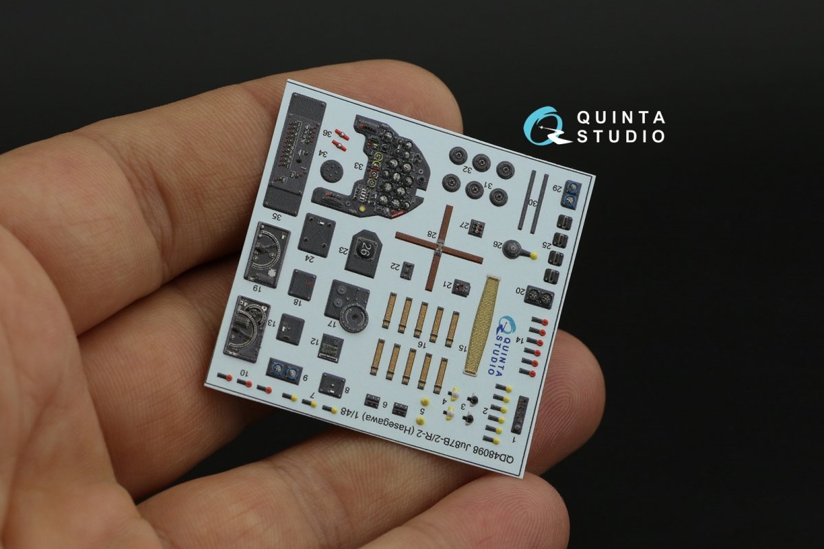 Quinta Studio QD48098 Ju 87B-2/R-2 3D-Printed &amp;amp; coloured Interior on decal paper (Hasegawa) 1/48 – Bild 8