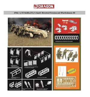 Dragon 6966 Sd.Kfz.251/1 Ausf.C Rivetted Version mit Wurfrahmen 40 1/35 – imagen 2