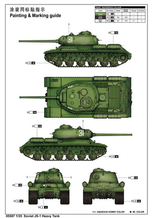 Trumpeter 05587 Soviet JS-1 Heavy Tank – zdjęcie 3