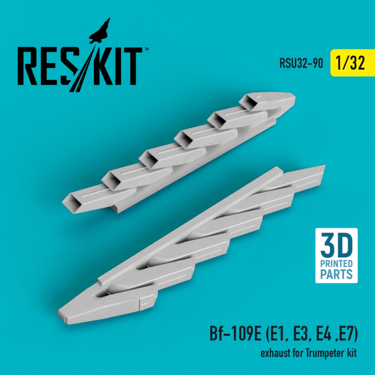 RESKIT RSU32-0090 BF-109E (E1,E3,E4,E7) EXHAUST FOR TRUMPETER KIT (3D PRINTED) 1/32