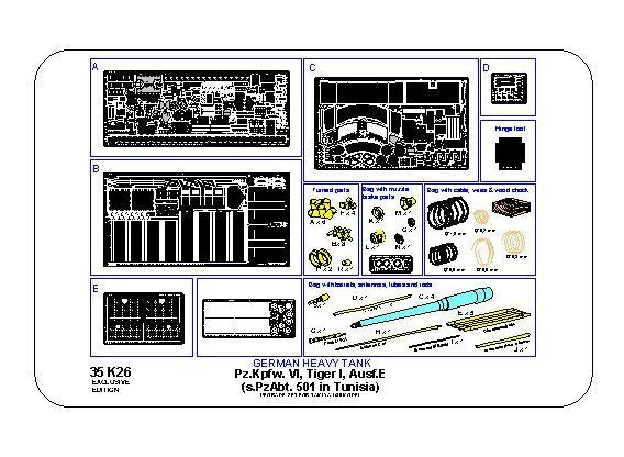 Aber 35K26 Pz.Kpfw. VI Ausf.E ( i.Kfz.181) Tiger I – s.PzAbt. 501 in Tunisia 1/35 – immagine 23