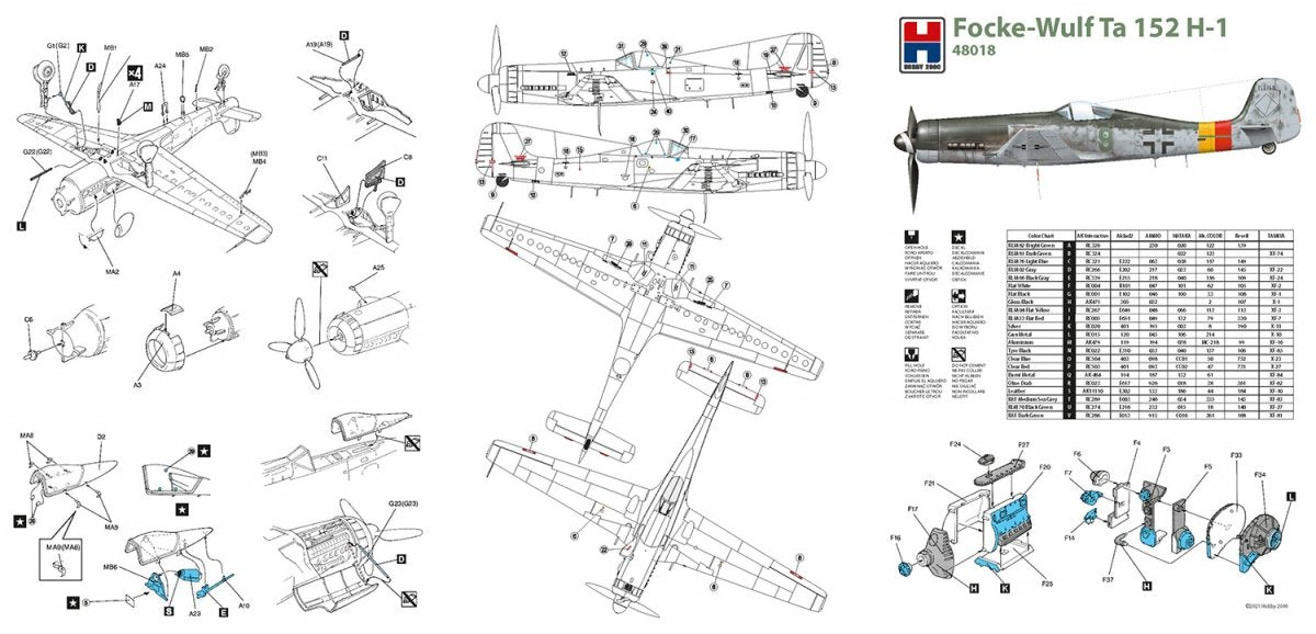 Hobby 2000 48018 Focke-Wulf Ta 152 H-1 ( DRAGON + CARTOGRAF ) 1/48 – imagen 3
