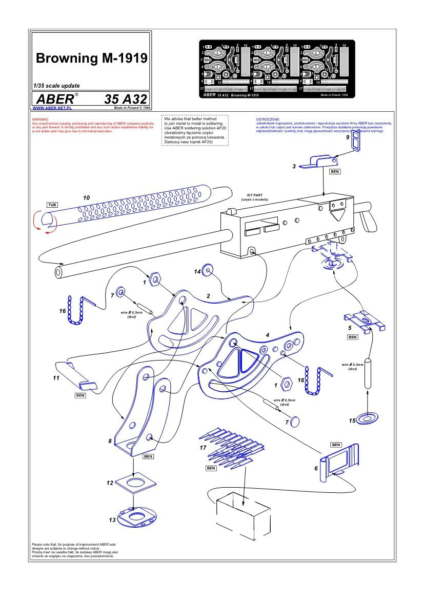 Aber 35A032 Browning M-1919 1/35 – Bild 4
