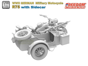 Freedom 16005 R75 with Sidecar WWII German Motorcycle 1/16 – immagine 3