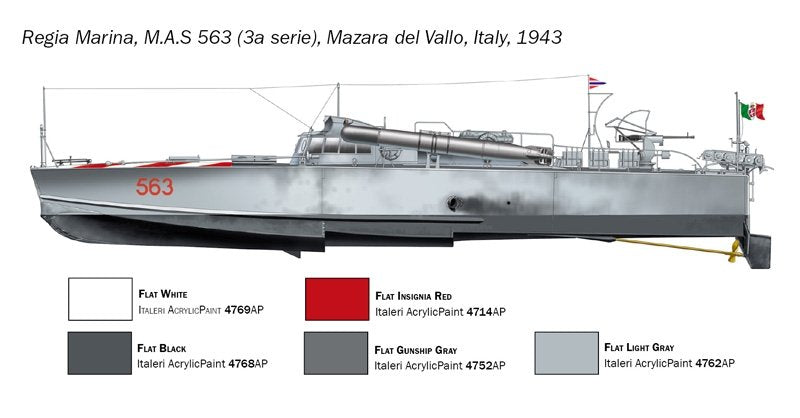 Italeri 5626 M.A.S. 563/568 with crew 1/35 – immagine 3