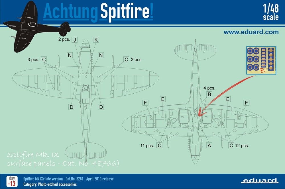 Eduard 48766 Spitfire Mk. IX surface panels 1/48 EDUARD – image 3