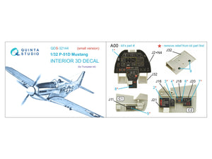Quinta Studio QDS-32144 P-51D Mustang 3D-Printed &amp;amp; coloured Interior on decal paper (Trumpeter) (Small version) 1/32 – imagen 8