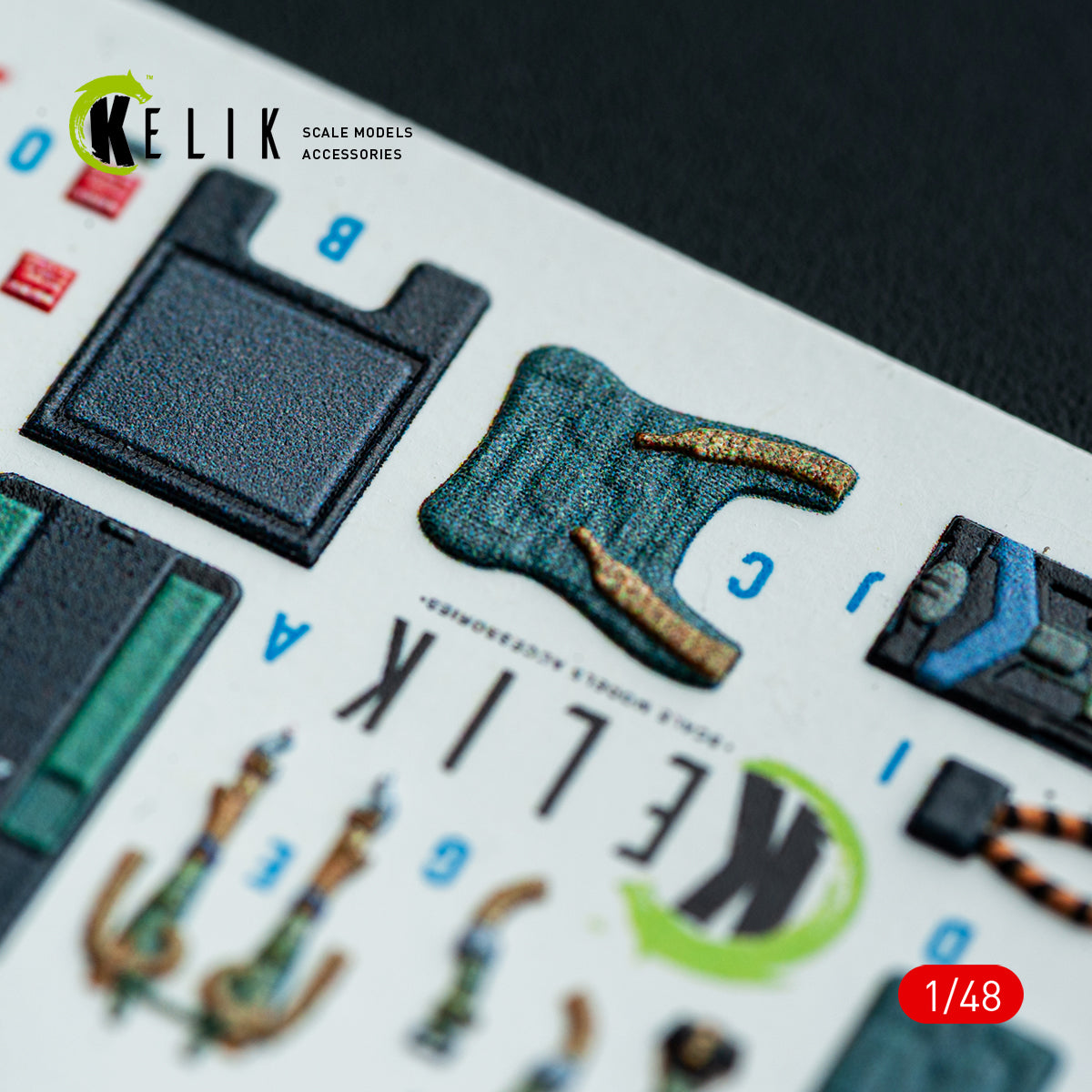KELIK K48151 HARRIER GR3 - interior 3D decals for Kinetic kit 1/48 – image 3