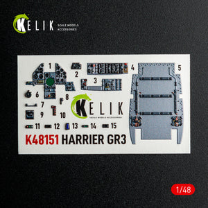 KELIK K48151 HARRIER GR3 - interior 3D decals for Kinetic kit 1/48 – image 9