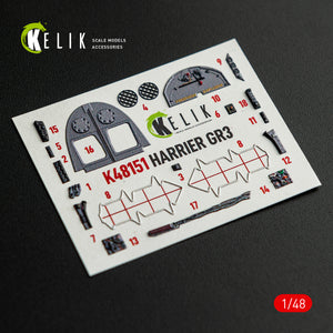 KELIK K48151 HARRIER GR3 - interior 3D decals for Kinetic kit 1/48 – image 11