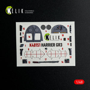 KELIK K48151 HARRIER GR3 - interior 3D decals for Kinetic kit 1/48 – image 12