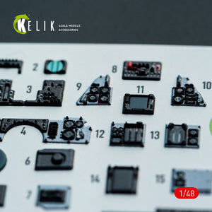 KELIK K48160 F-14A - interior 3D decals for Hasegawa kit 1/48 – Bild 6
