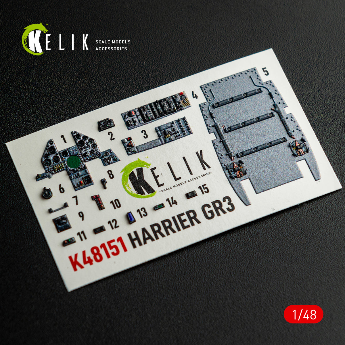 KELIK K48151 HARRIER GR3 - interior 3D decals for Kinetic kit 1/48 – image 15