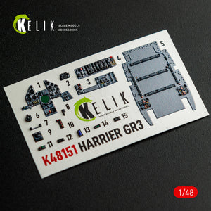 KELIK K48151 HARRIER GR3 - interior 3D decals for Kinetic kit 1/48 – image 15