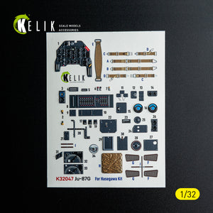 KELIK K32047 Ju-87G - interior 3D decals for Hasegawa kit 1/32 – Bild 2