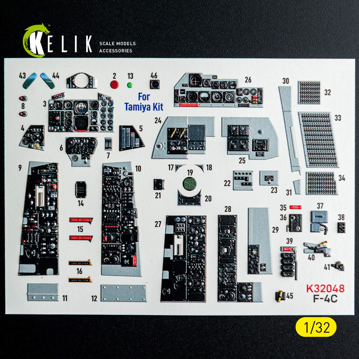 KELIK K32048 F-4C - interior 3D decals for Tamiya kit 1/32 – Bild 2