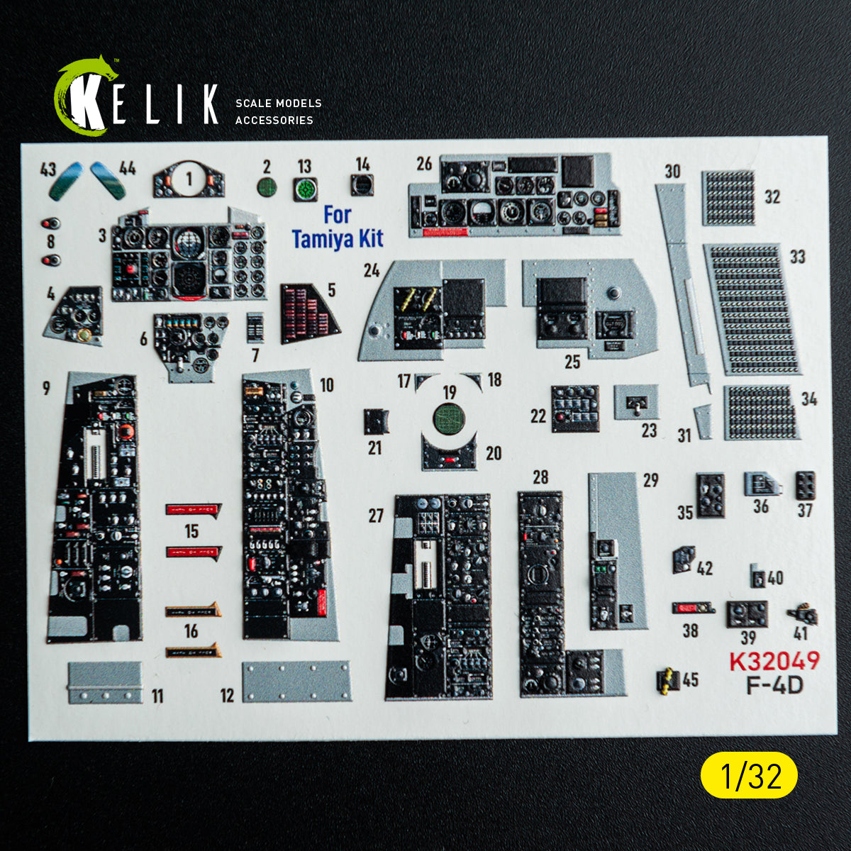 KELIK K32049 F-4D - interior 3D decals for Tamiya kit 1/32 – Bild 2
