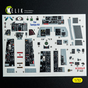 KELIK K32049 F-4D - interior 3D decals for Tamiya kit 1/32 – Bild 2