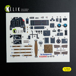 KELIK K32050 Ju-870 - interior 3D decals for Hasegawa kit 1/32 – Bild 2