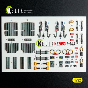 KELIK K32053 F-14A - interior 3D decals for Tamiya kit 1/32 – image 2