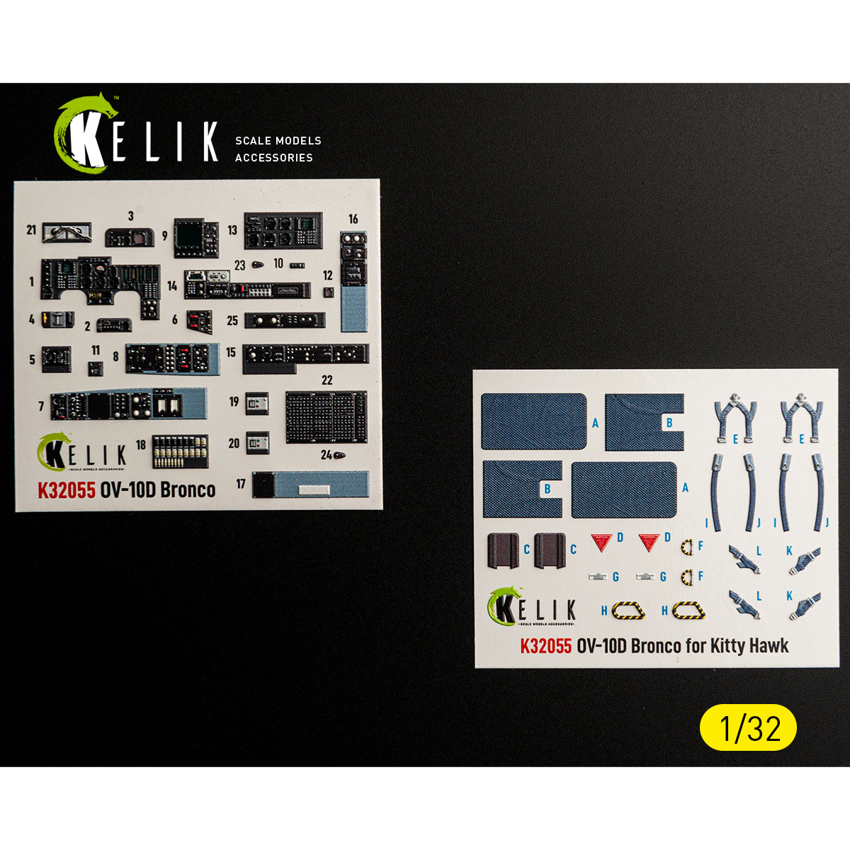 KELIK K32055 OV-10D Bronco - interior 3D decals for Kitty Hawk/Zimi models kit 1/32 – image 2