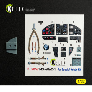 KELIK K32057 MS-406C-1 - interior 30 decals for Special Hobby kit 1/32 – Bild 2