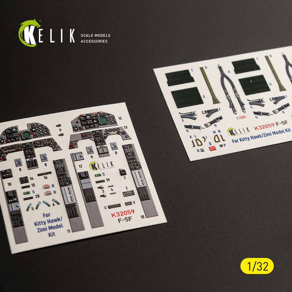 KELIK K32059 F-5F - interior 3D decals for Kitty Hawk/Zimi models kit 1/32 – Bild 15