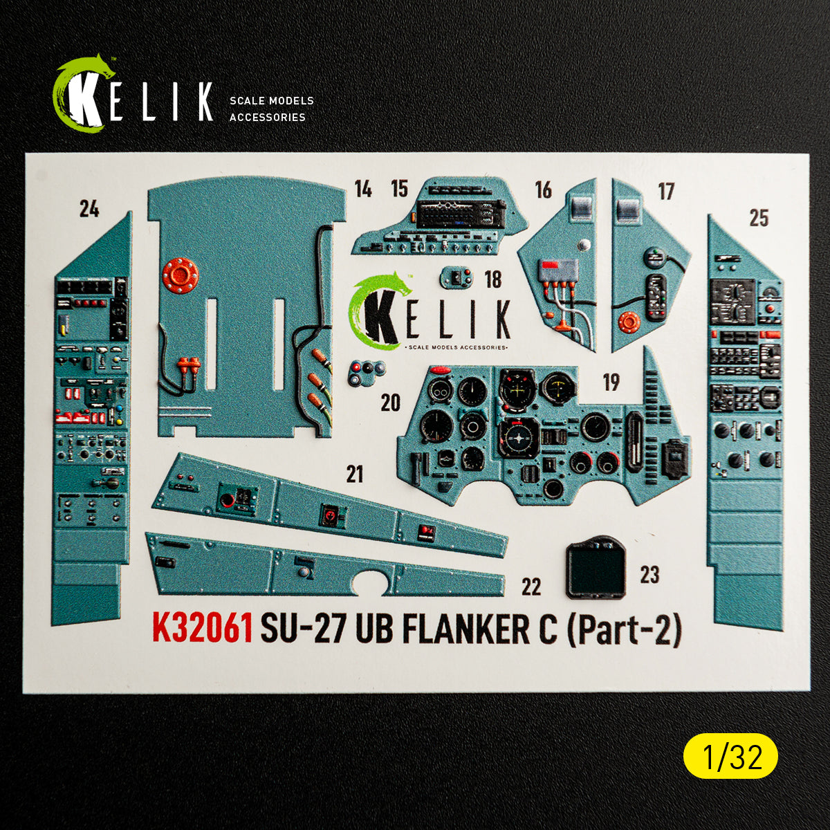 KELIK K32061 SU-27UB Flanker C - interior 3D decals for Trumpeter kit 1/32 – zdjęcie 2