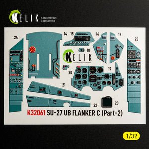 KELIK K32061 SU-27UB Flanker C - interior 3D decals for Trumpeter kit 1/32 – zdjęcie 2