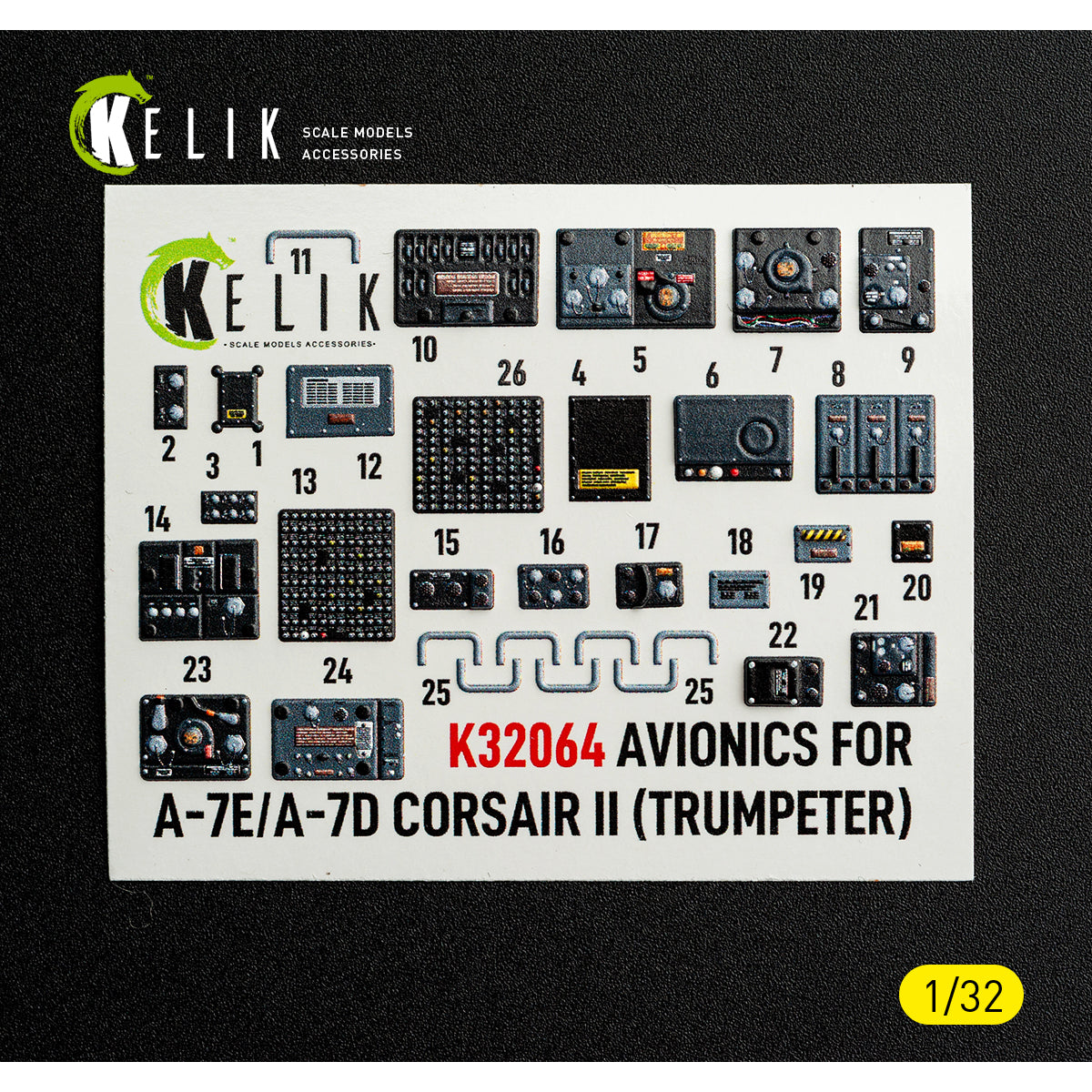 KELIK K32064 Avionics for A-7E/D CORSAIR II - exterior 3D decals for Trumpeter kit 1/32 – Bild 2