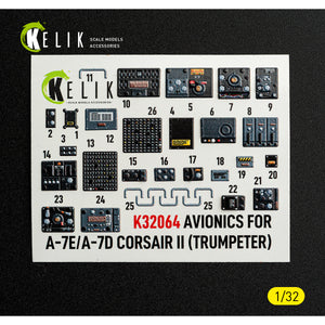 KELIK K32064 Avionics for A-7E/D CORSAIR II - exterior 3D decals for Trumpeter kit 1/32 – Bild 2