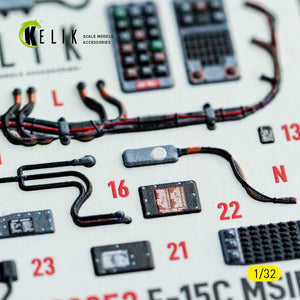 KELIK K32052 F-15C MSIP II - interior 3D decals for Tamiya kit 1/32 – Bild 8