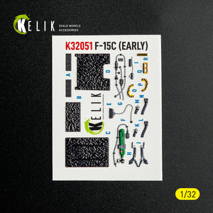 KELIK K32051 F-15C (early) - interior 30 decals for Tamiya kit 1/32 – Bild 8