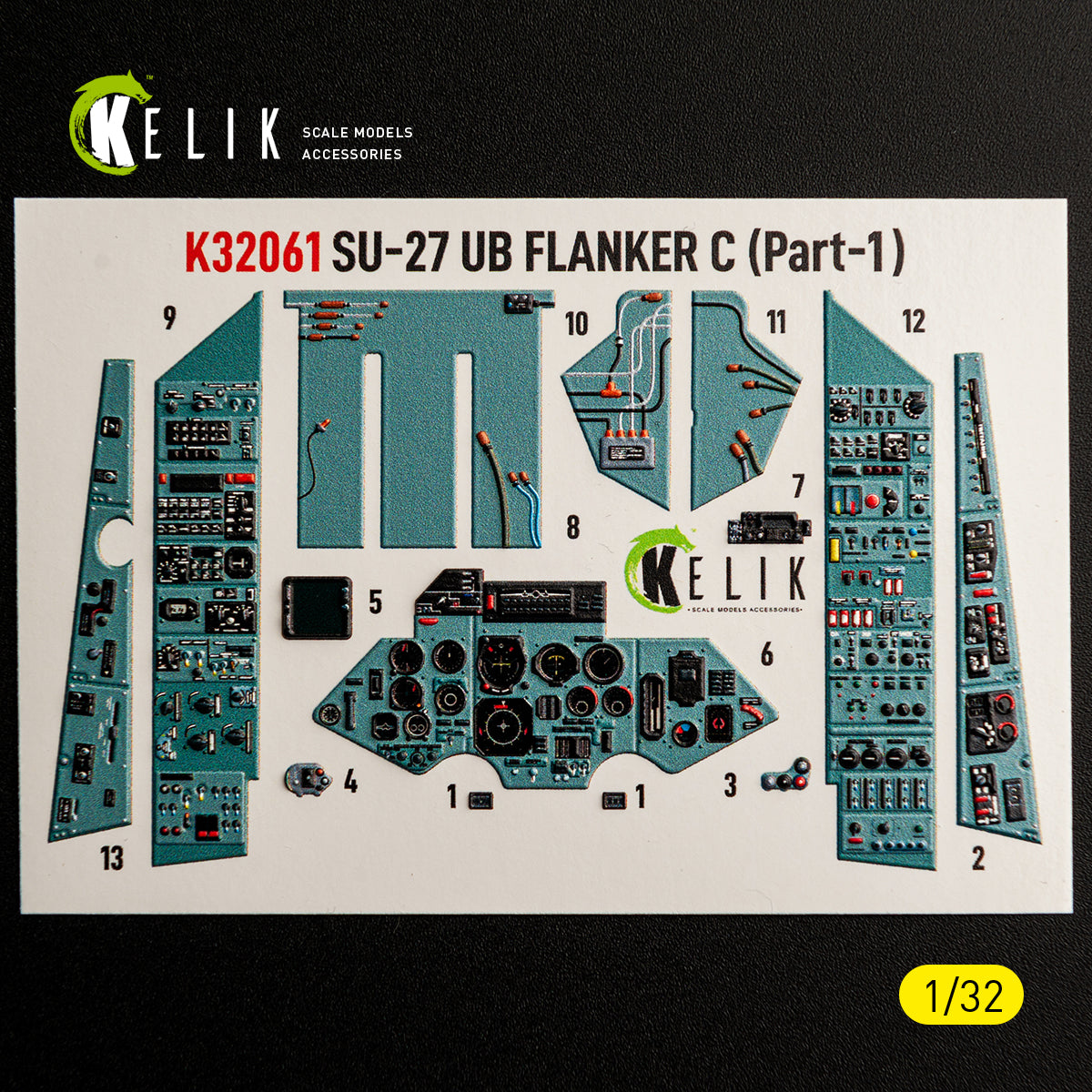 KELIK K32061 SU-27UB Flanker C - interior 3D decals for Trumpeter kit 1/32 – zdjęcie 6