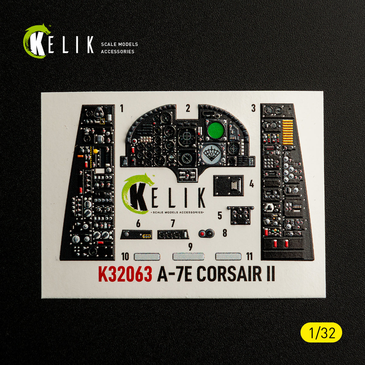 KELIK K32063 A-7E CORSAIR II - interior 3D decals for Trumpeter kit 1/32 – Bild 6