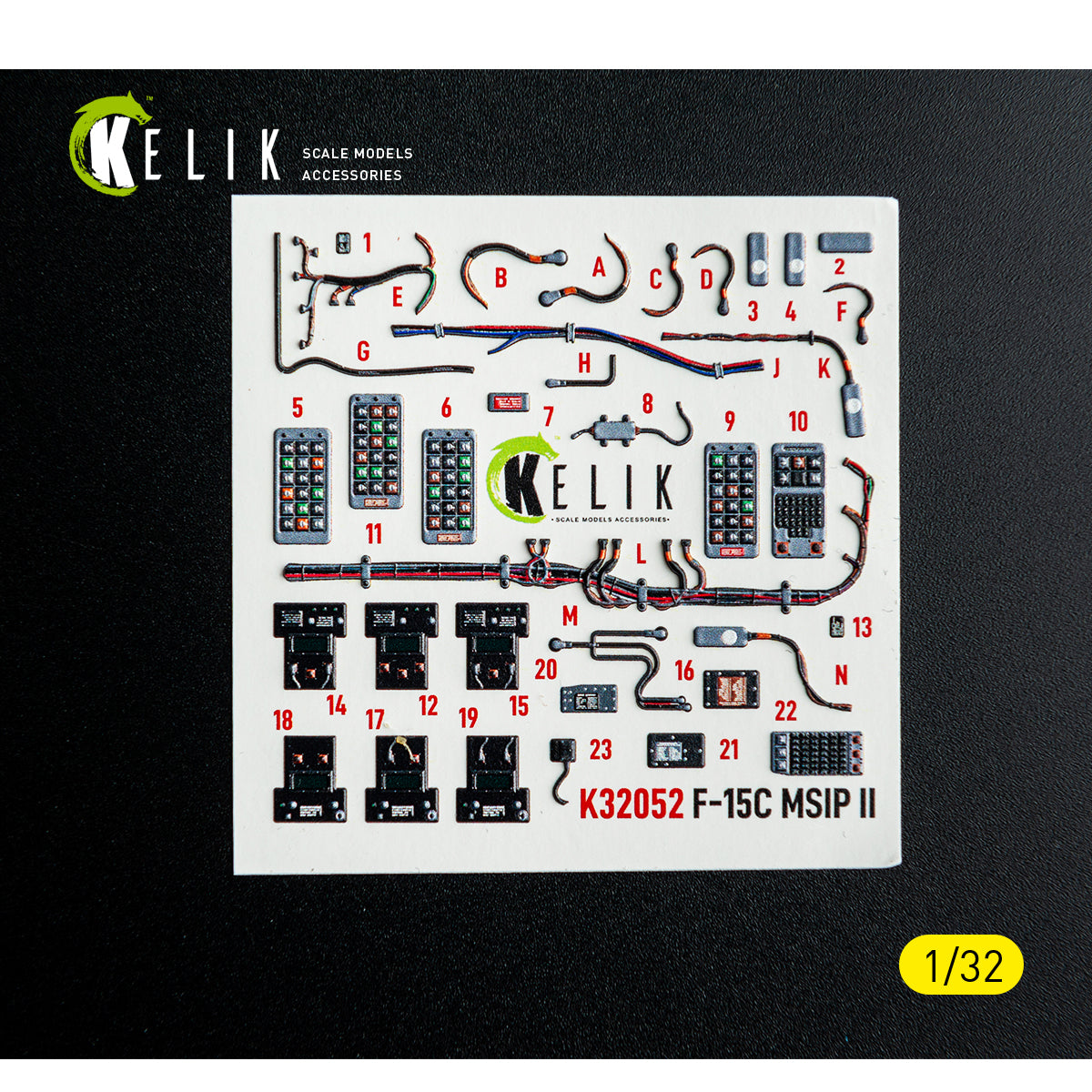 KELIK K32052 F-15C MSIP II - interior 3D decals for Tamiya kit 1/32 – Bild 10