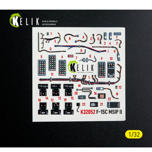 KELIK K32052 F-15C MSIP II - interior 3D decals for Tamiya kit 1/32 – Bild 10