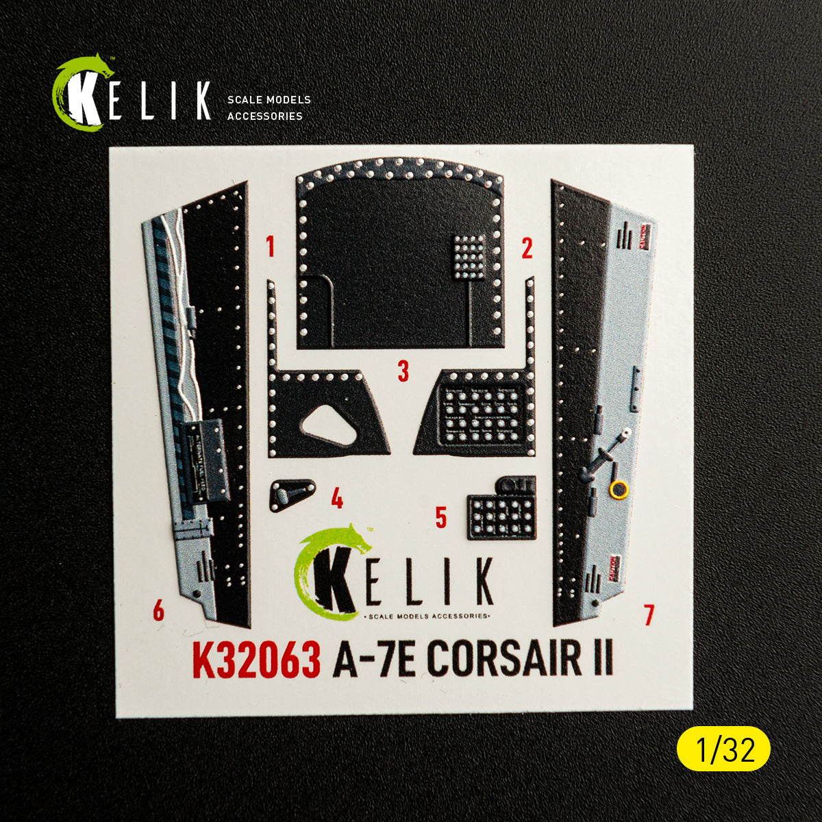 KELIK K32063 A-7E CORSAIR II - interior 3D decals for Trumpeter kit 1/32 – Bild 7