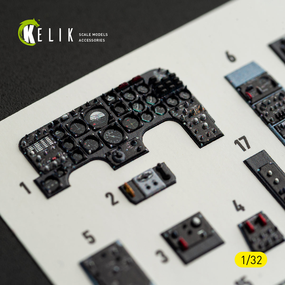 KELIK K32054 0V-10A/C Bronco - interior 3D decals for Kitty Hawk/Zimi models kit 1/32 – Bild 5
