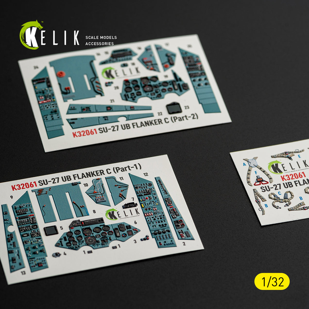 KELIK K32061 SU-27UB Flanker C - interior 3D decals for Trumpeter kit 1/32 – zdjęcie 9