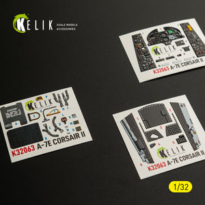 KELIK K32063 A-7E CORSAIR II - interior 3D decals for Trumpeter kit 1/32