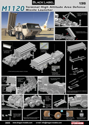 Dragon 3605 M1120 Terminal High Altitude Area Defense Missile Launcher 1/35