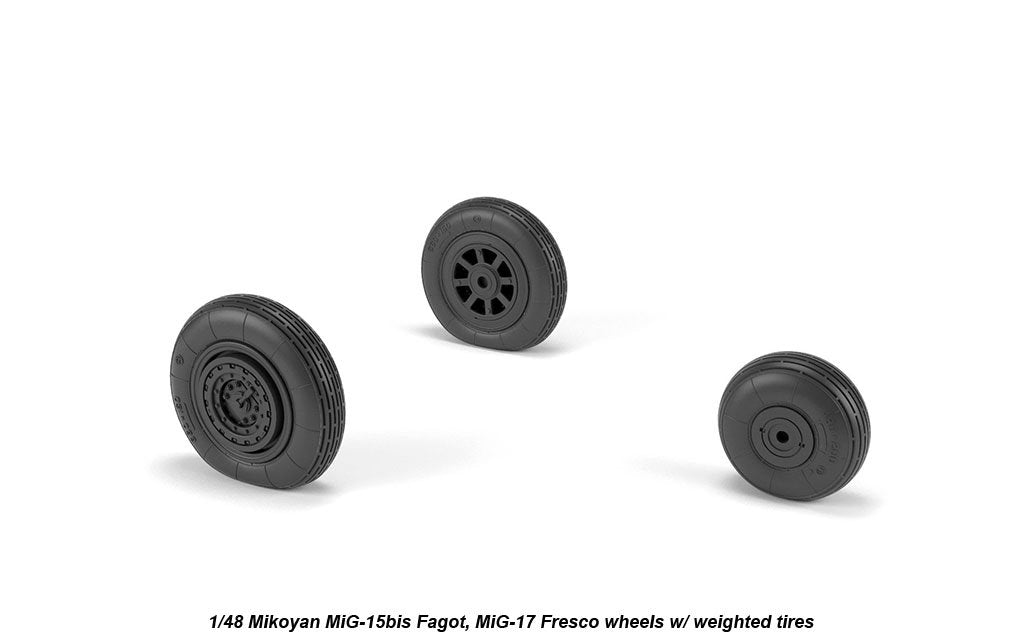 Armory Models AW48033 Mikoyan MiG-15bis Fagot (late) / MiG-17 Fresco wheels w/ weighted tires 1/48 – imagen 2