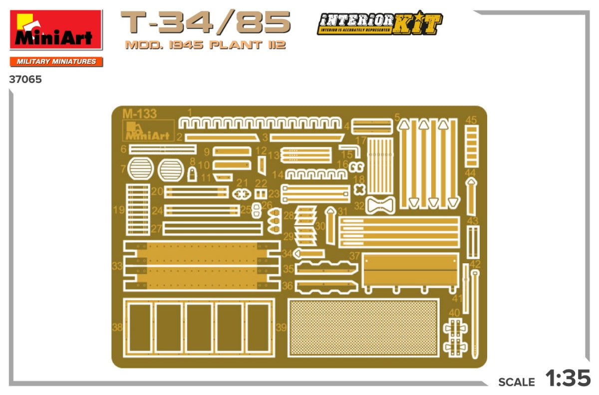 MiniArt 37065 T-34/85 MOD. 1945. PLANT 112. INTERIOR KIT 1/35 – immagine 3
