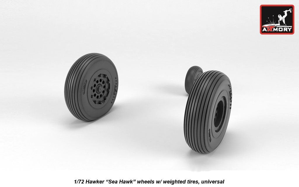 Armory Models AW72417 Hawker Sea Hawk wheels with weighted tires 1/72 – immagine 2