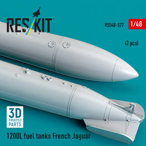 RESKIT RSU48-0577 1200 L fuel tanks French Jaguar (2 pcs) (3D Printed) 1/48