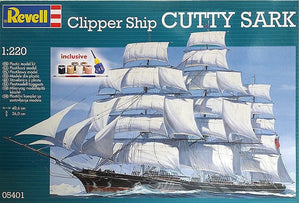 Revell 05401 Clipper Ship Cutty Sark w/colour glue 1/220