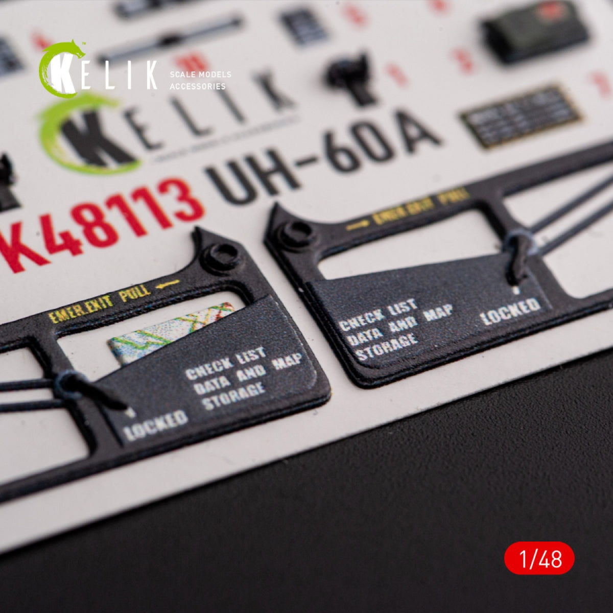KELIK K48113 UH-60A Black Hawk - Type 1 interior 3D decals for ICM kit 1/48 – immagine 8